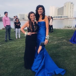SHERRI HILL ROYAL BLUE PROM DRESS